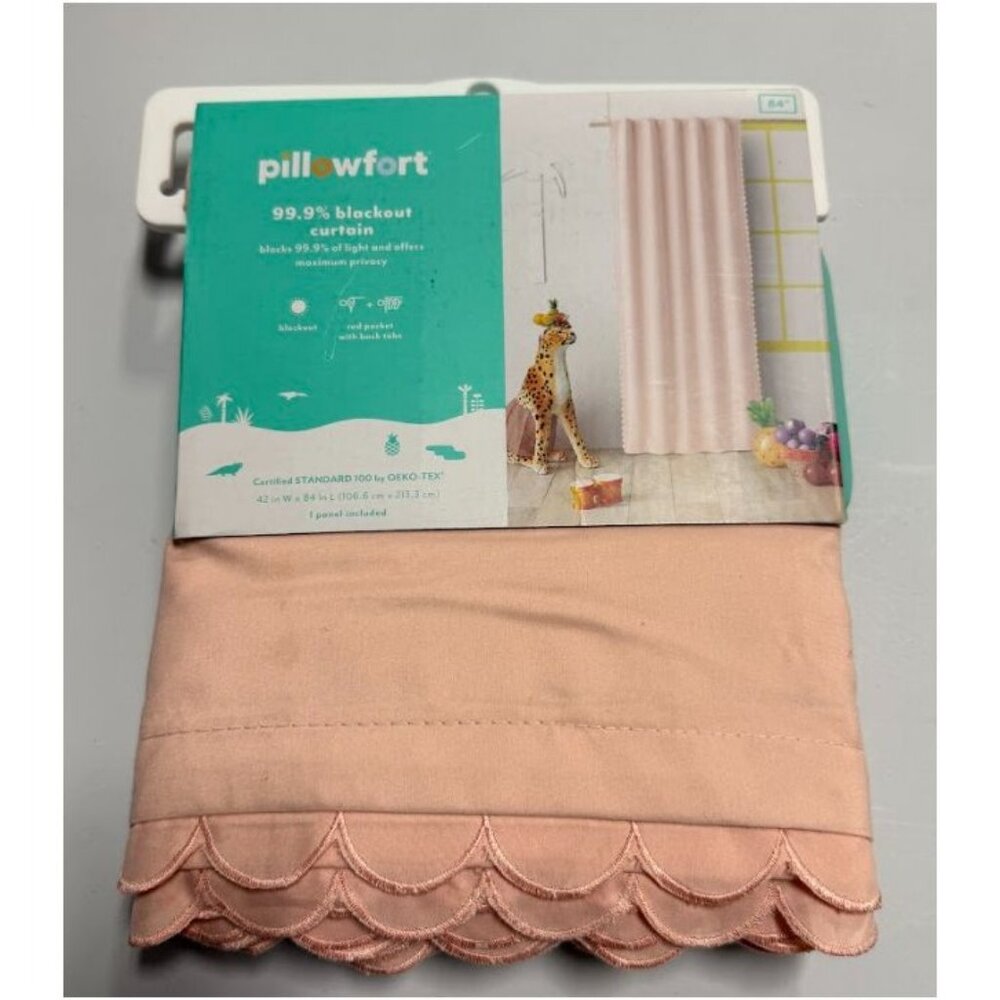 Pillowfort 84" Scallop Blackout Kids' Panel Pink
